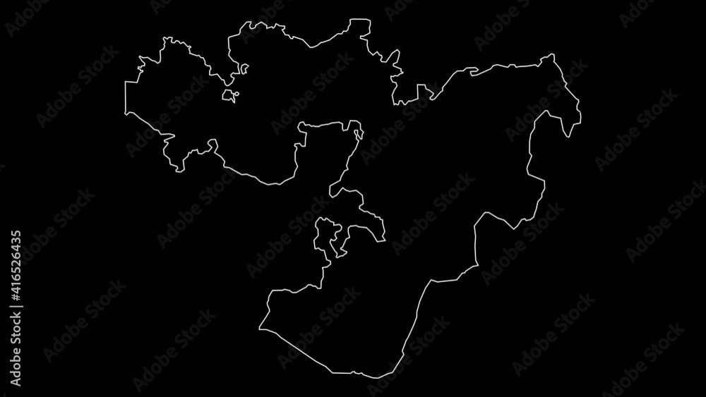Oromia Ethiopia region map outline animation Oromia Ethiopia region map outline animation