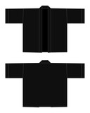 Black Greatcoat Template Vector On White Background.Front and Back View.