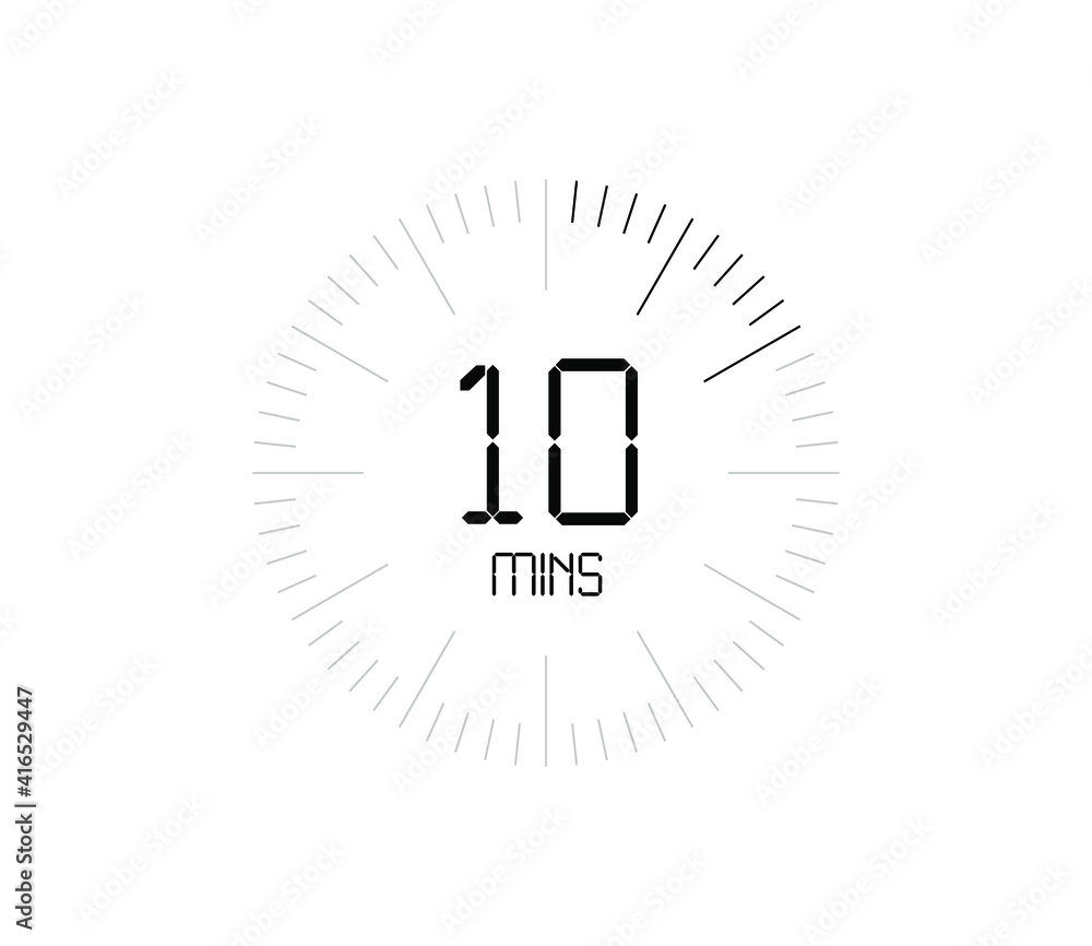 Timer 10 mins icon, 10 minutes digital timer Timer 10 mins icon, 10 minutes digital timer