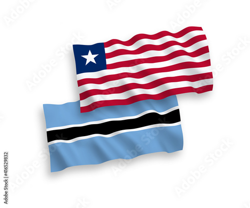 Flags of Liberia and Botswana on a white background