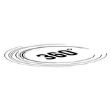 Angle 360 degrees sign icon. Geometry math symbol. Full rotation. Design elements. Curved many streak. Abstract Circular logo element on white background isolated. Vector illustration EPS 10