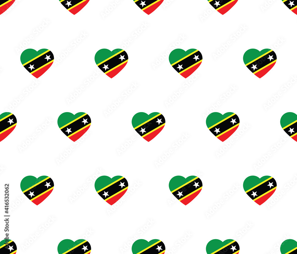 heart Saint Kitts and Nevis flag seamless pattern. Saint Kitts and Nevis flag texture vector heart Saint Kitts and Nevis flag seamless pattern. Saint Kitts and Nevis flag texture vector