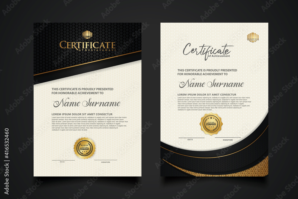 Certificate Template With Luxury Realistic Texture Pattern,diploma 