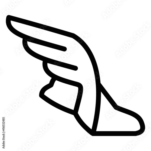 Hermes wing shoe logo line simple design vector