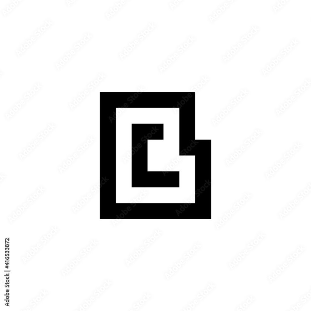 Awesome square BC CB letter in black and white color. logo icon vector Awesome square BC CB letter in black and white color. logo icon vector