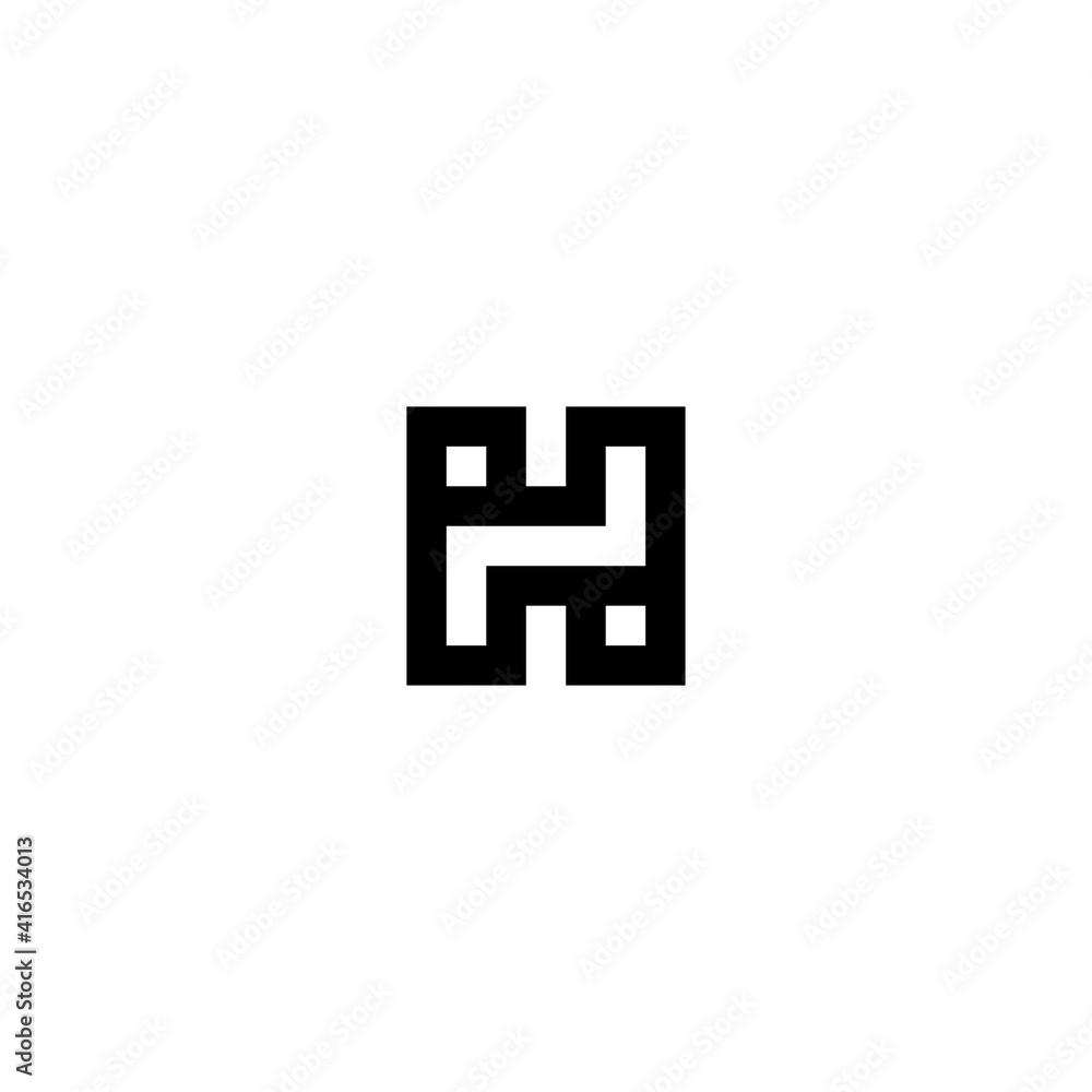 Awesome square HI letter in black and white color. logo icon vector Awesome square HI letter in black and white color. logo icon vector