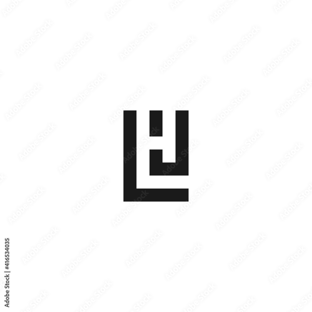 Awesome square LHJ letter in black and white color. logo icon vector Awesome square LHJ letter in black and white color. logo icon vector