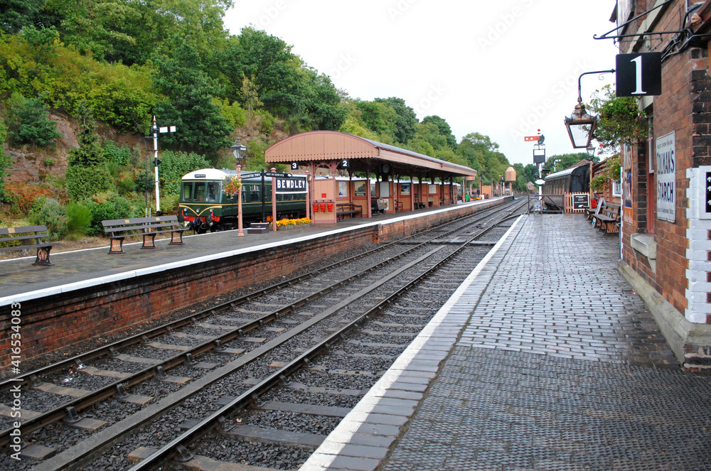 View of Platforms on Deserted Old Victorian Railway Station