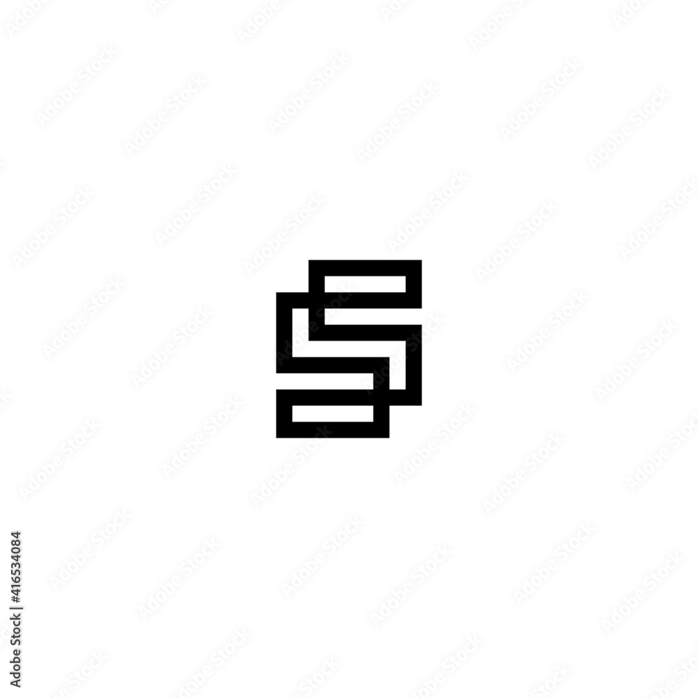 Awesome square SS letter in black and white color. logo icon vector Awesome square SS letter in black and white color. logo icon vector