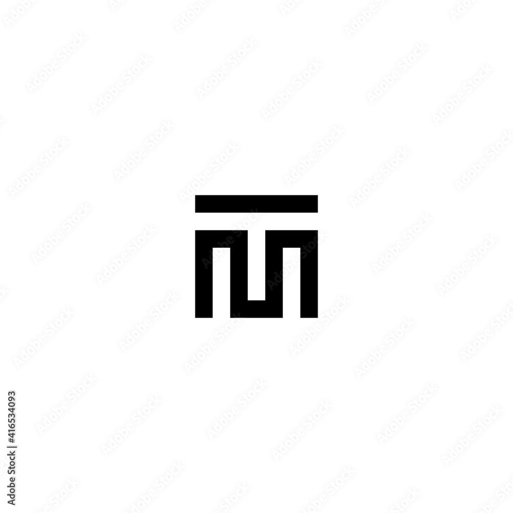 Awesome square TM letter in black and white color. logo icon vector