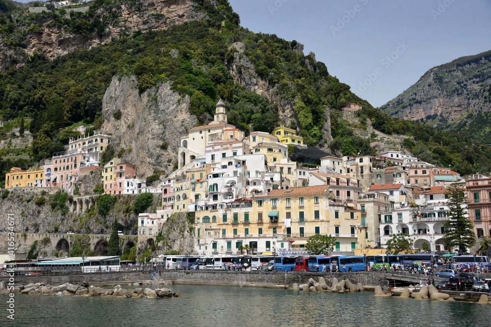 Amalfi is a city in an evocative natural setting beneath the steep cliffs on the southwestern coast of Italy. Between the 9th and 11th centuries, it was the seat of a powerful maritime republic.
