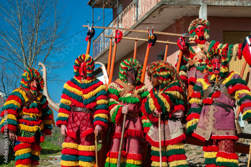 Caretos de Podence, Traditional mask and carnival at Podence, Trás os Montes, Portugal photo