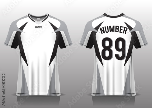 Soccer jersey design template, uniform front and back view