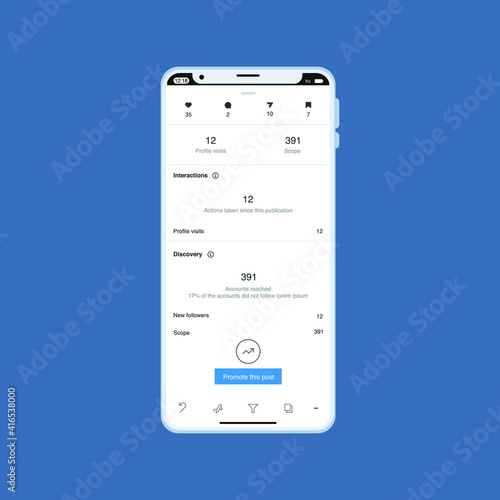  Instagram algorithm and statistics. Mobile, template