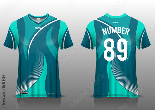 Soccer jersey design template, uniform front and back view