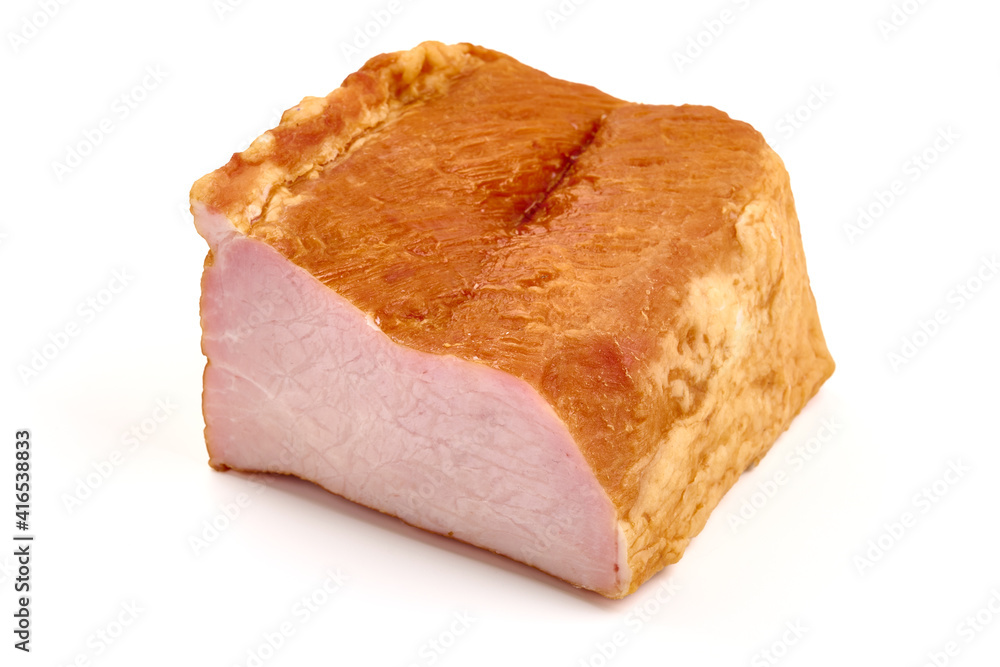 Smoked pork loin, isolated on white background. High resolution image Smoked pork loin, isolated on white background. High resolution image