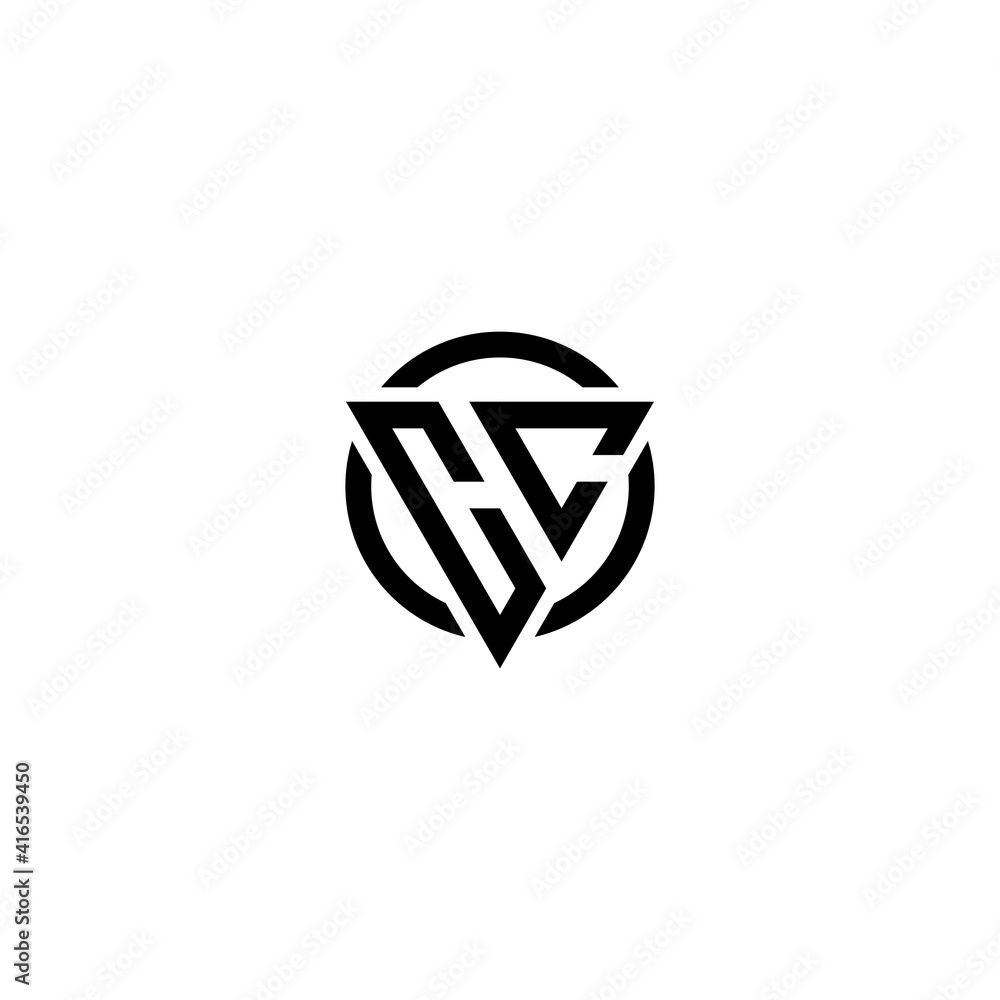 logo design inspiration for the letter CC triangle in a circle. design vector logo design inspiration for the letter CC triangle in a circle. design vector