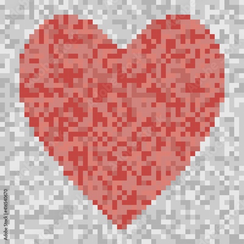 random pixel art heart, simple vector illustration