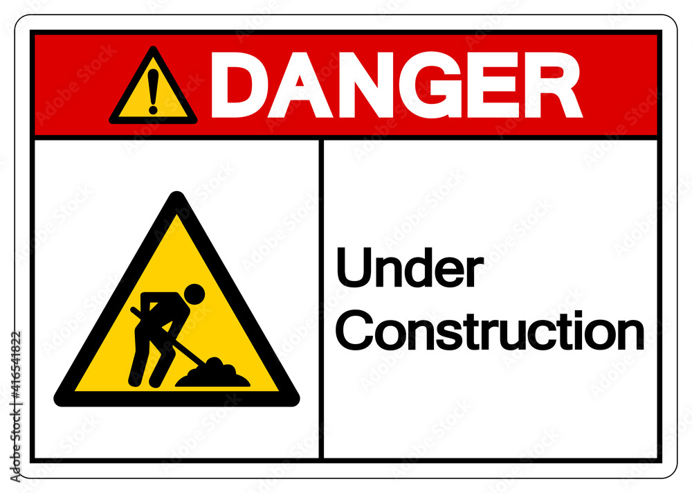 Danger Under Construction Symbol Sign,Vector Illustration, Isolate On White Background Labels, Label. EPS10 Danger Under Construction Symbol Sign,Vector Illustration, Isolate On White Background Labels, Label. EPS10
