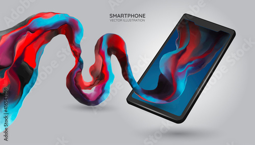 smartphones and abstract liquid vector illustration