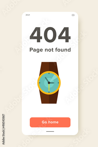 Multicolored vector icon of wristwatch with brown wristlet