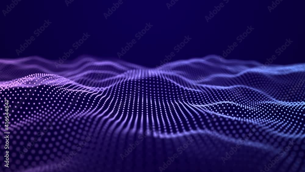 Abstract wave with moving dots. Flow of particles. Cyber technology illustration. 3d rendering Abstract wave with moving dots. Flow of particles. Cyber technology illustration. 3d rendering