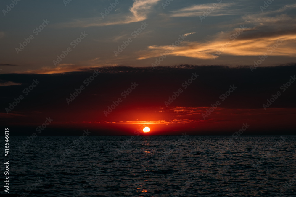 Naklejka premium カンボジアの夕焼け