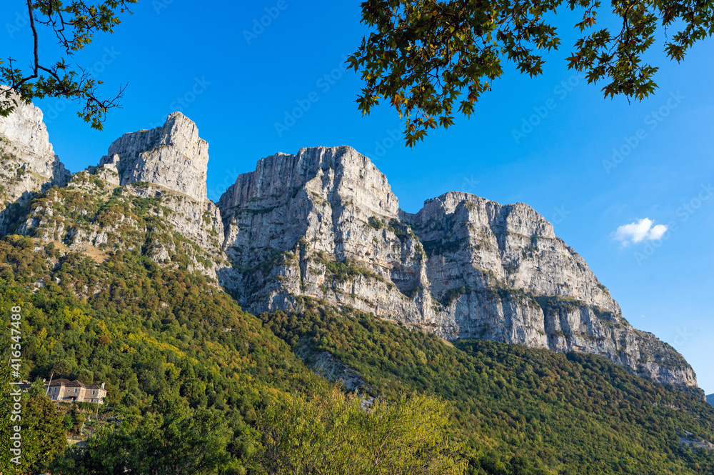 Mountain landscape near the village of Papigo in Epirus, Greece