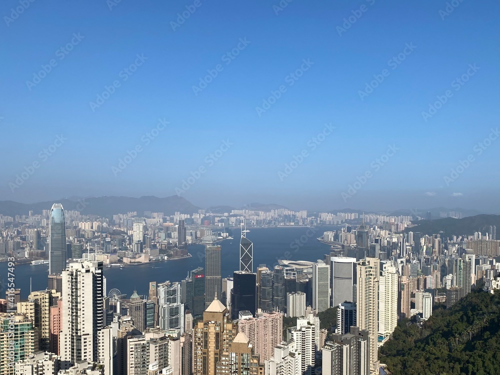 Hong Kong city skyline summer