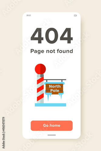 Multicolored vector icon of frozen board sign with north pole inscription on stripped pole