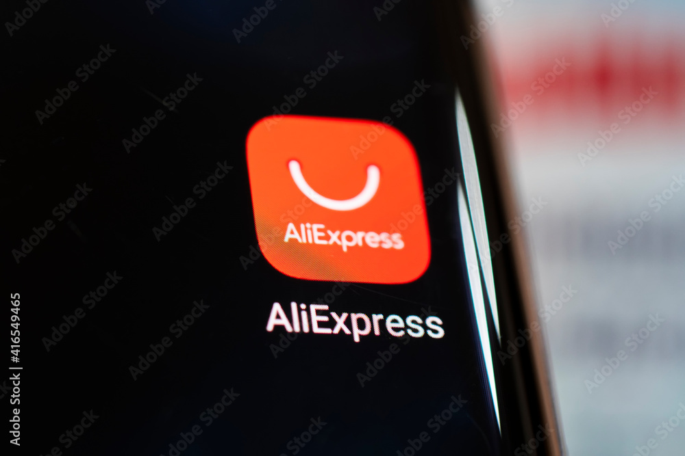 Aliexpress application icon on smartphone screen. Aliexpress app icon ...
