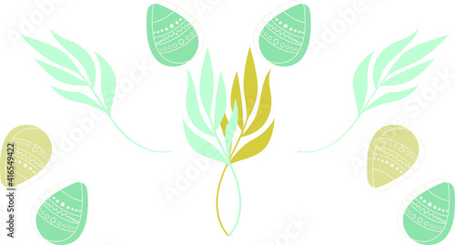 Happy Easter Eagg lettering banner template ,grass, flower background. Vector illustration of posters, flyers, greeting cards, invitations.holiday, day off. spring