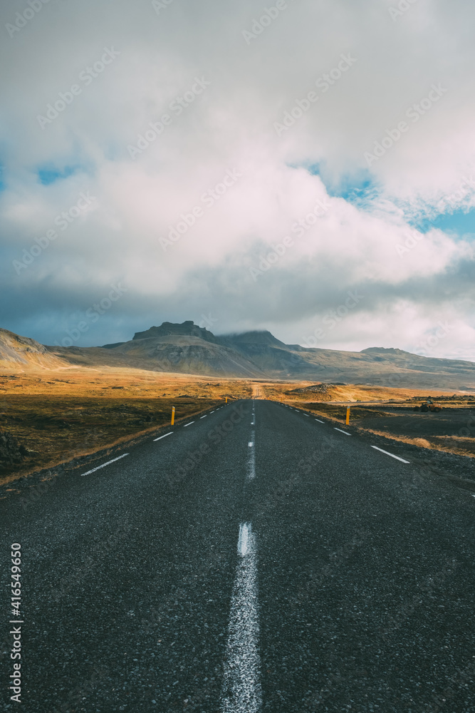 アイスランドの道路と自然