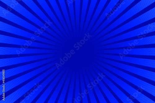 Blue sunburst background. Abstract sunlight background. Cartoon background.