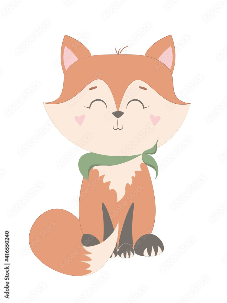 Cute fox animal on white background. Vecor illustration EPS10 Cute fox animal on white background. Vecor illustration EPS10