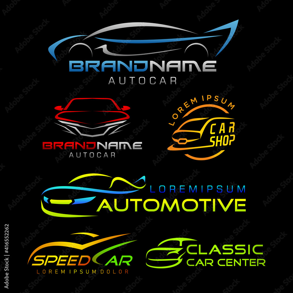 Set of Car Logo,Vector logo design, for sports car logos, car repair shops, and car wash