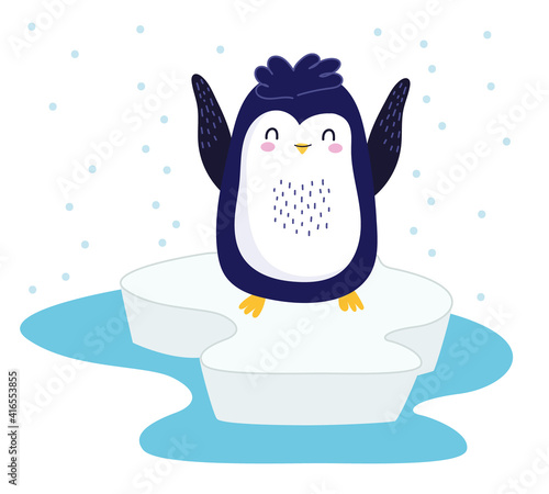 penguin ice snow