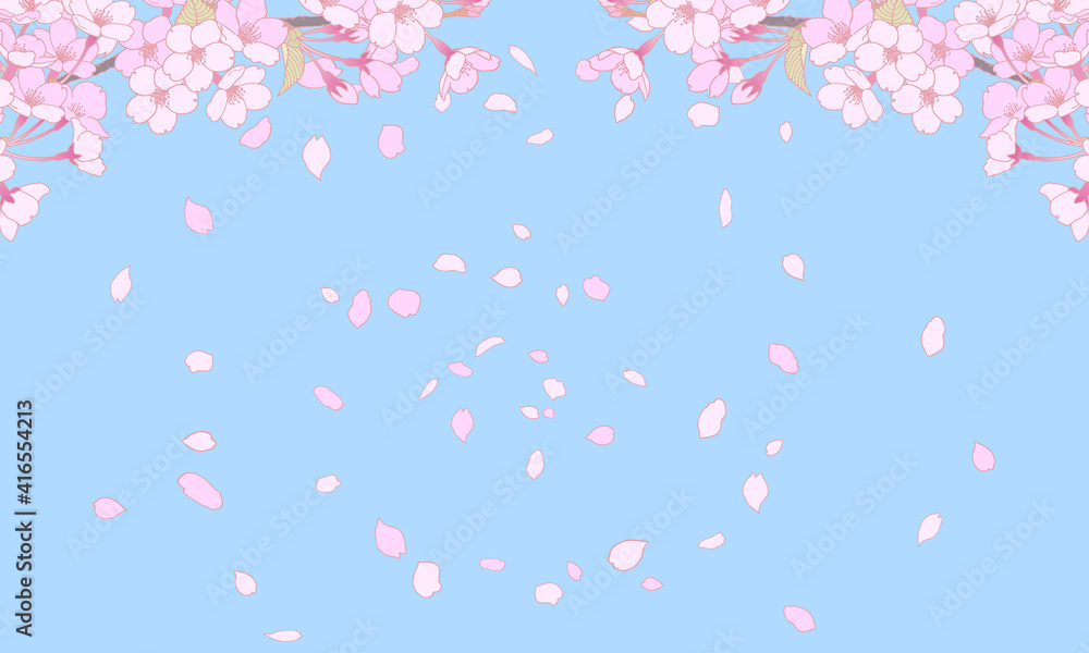 桜のイラスト　背景素材　