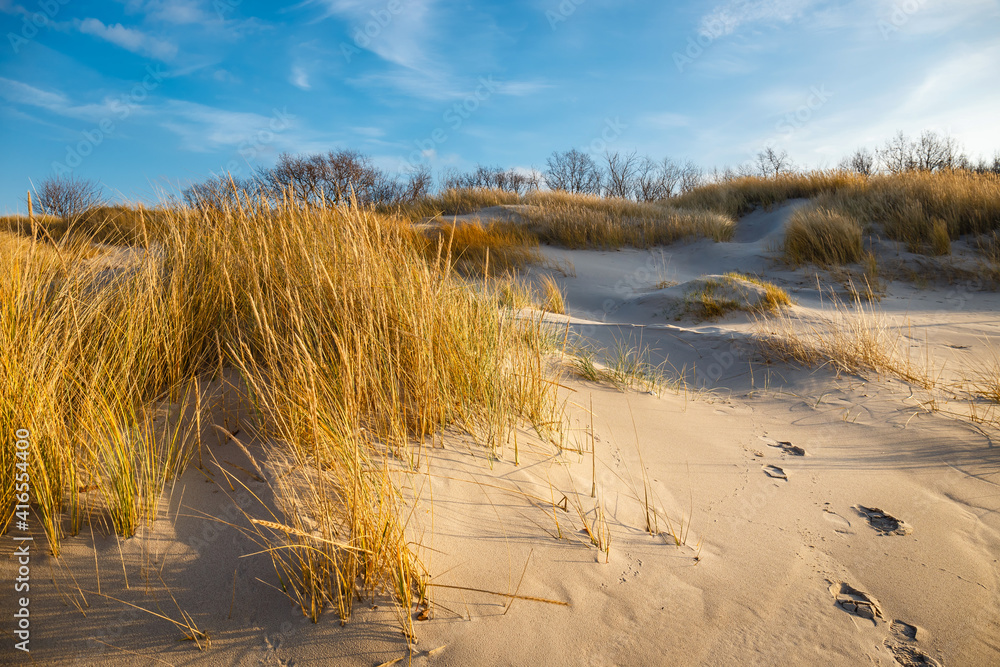 Sunset on the beach, Baltic Sea in Kolobrzeg, Poland. Sunset on the beach, Baltic Sea in Kolobrzeg, Poland.