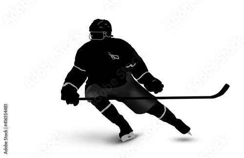 Male Ice Hockey Player with Stick