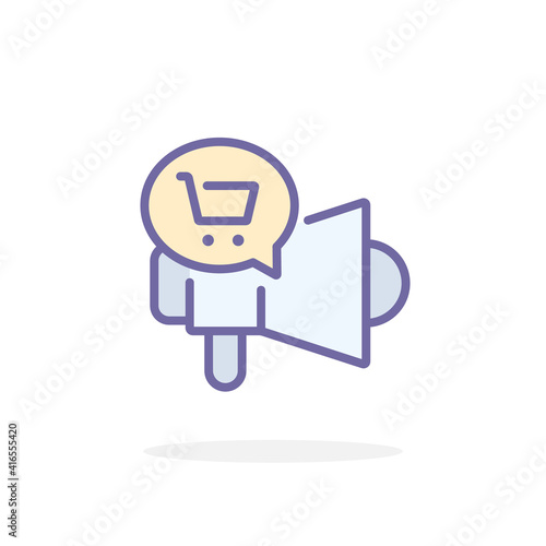 Promotion icon in filled outline style. © Oleksandr