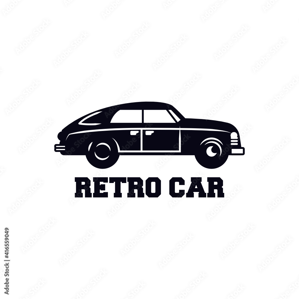 Retro simple and minimalist car logo design