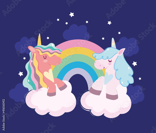 cute unicorns rainbow