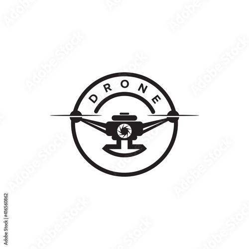 Drone flying club logo design template