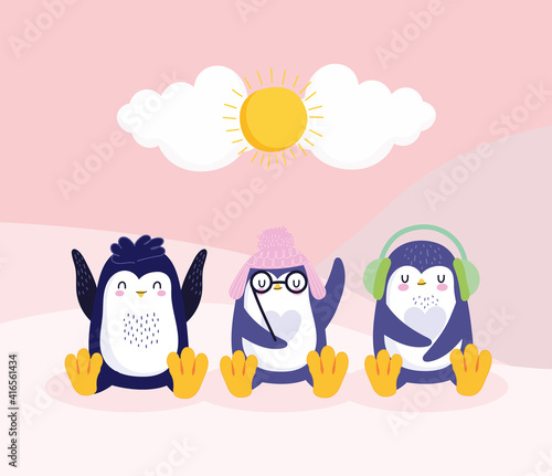 cute penguins little
