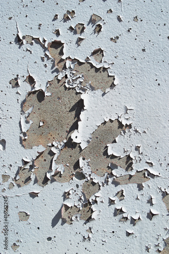 concrete wall with peeling paint,white