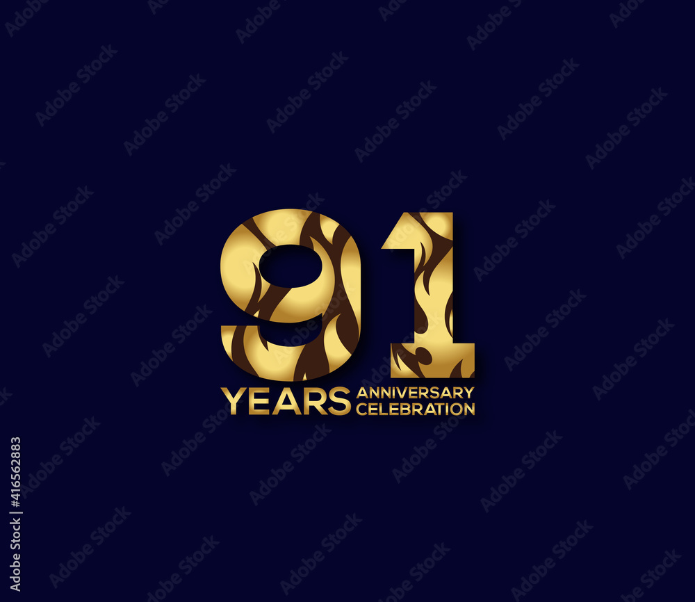 91 Year Anniversary Day background Concept 91 Year Anniversary Day background Concept