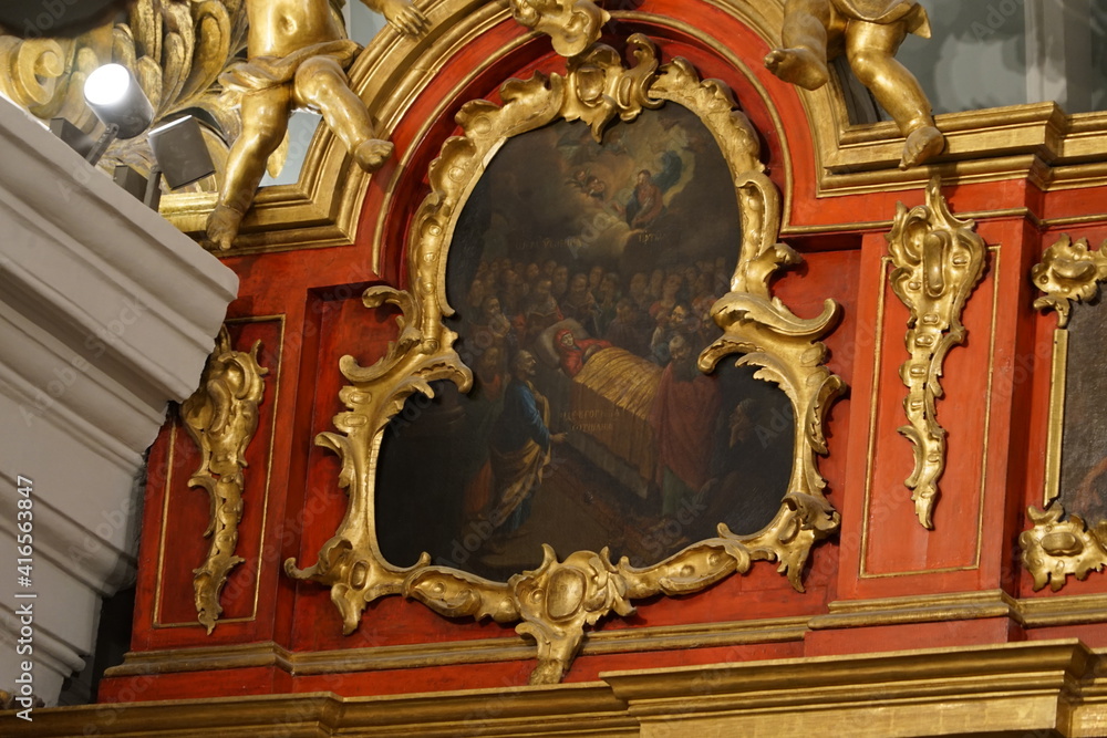 Kiev 2021, Interior of St. Andrew's Church, icon, iconostasis
