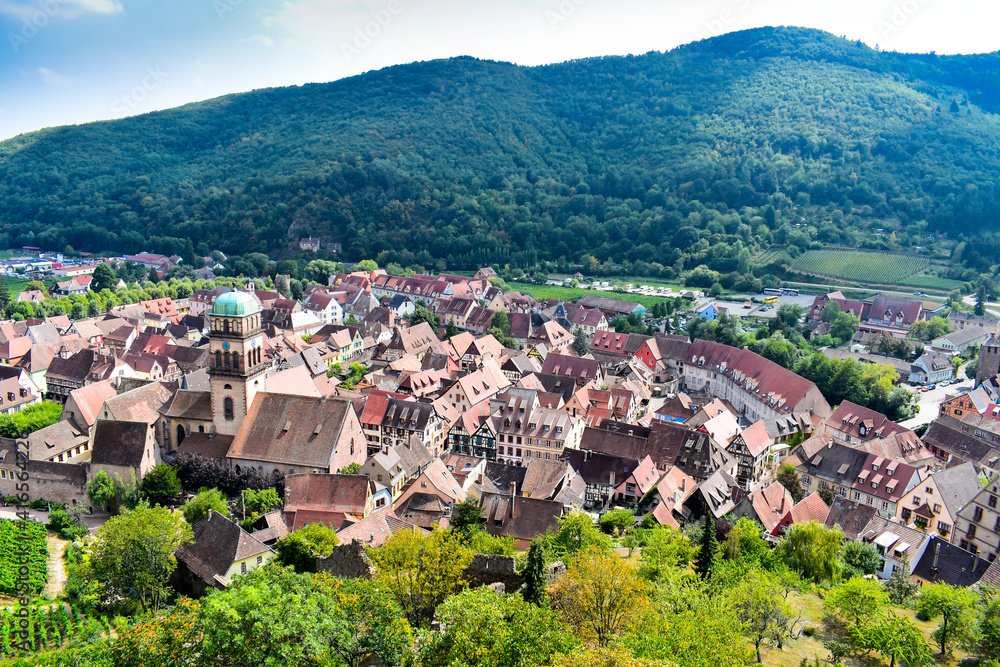 Beautiful Kaysersberg village which is considered one of the most charming cities in Alsace, with old style half-timbered houses. Summer in France