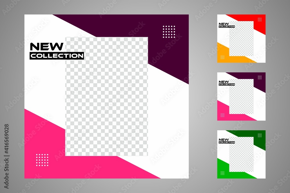 New set of editable minimal banner templates. Suitable for social media posts and web or internet ads. Vector illustration with photo college. New set of editable minimal banner templates. Suitable for social media posts and web or internet ads. Vector illustration with photo college.